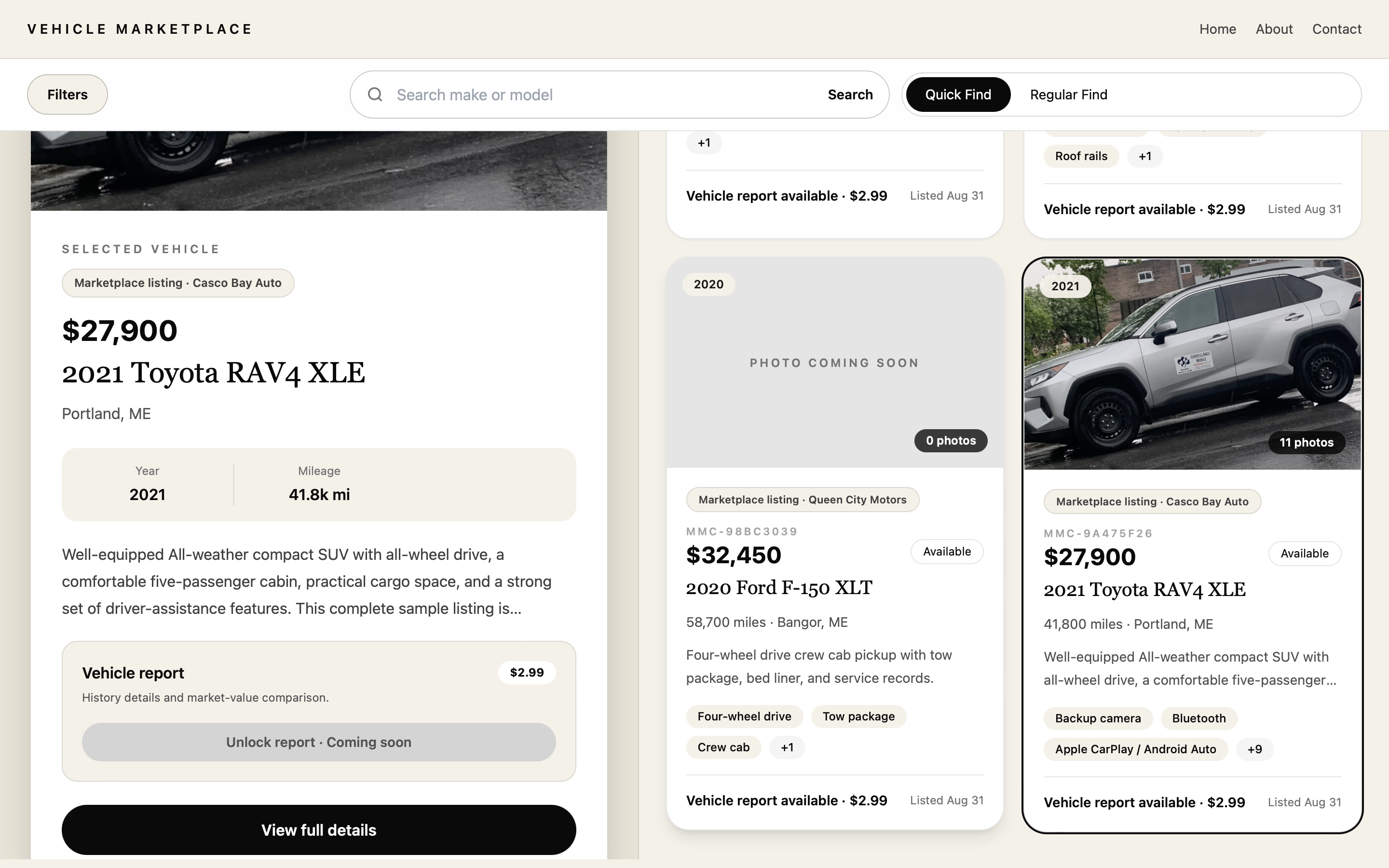 Vehicle Marketplace project preview